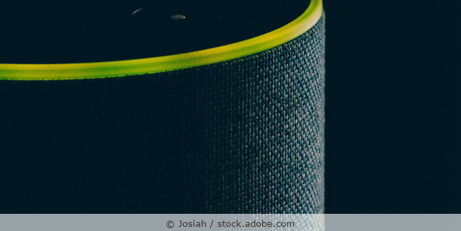 Detailaufnahme eines Alexa-Lautsprechers.