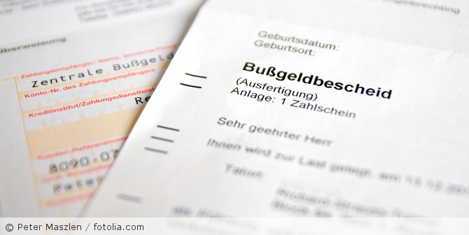 Ein Bußgeldbescheid.