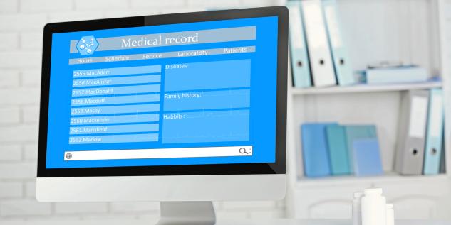 Ein Computer in einen Krankenhaus.