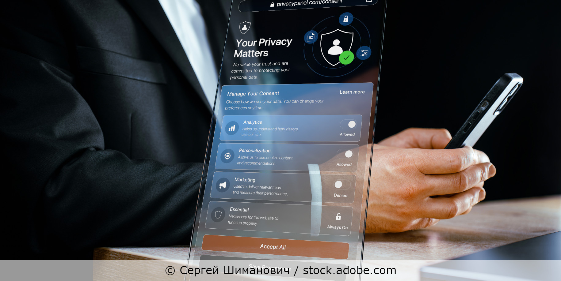 Einwilligungsbanner Smartphone