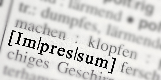 Ein Ausschnitt mit der Aufschrift "Impressum".