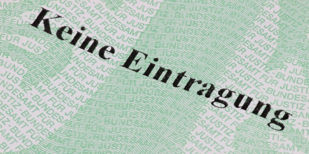 Ein Ausschnitt von einem Führungszeugnis.