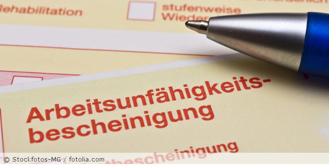 Ein Ausschnitt von einer Krankmeldung.