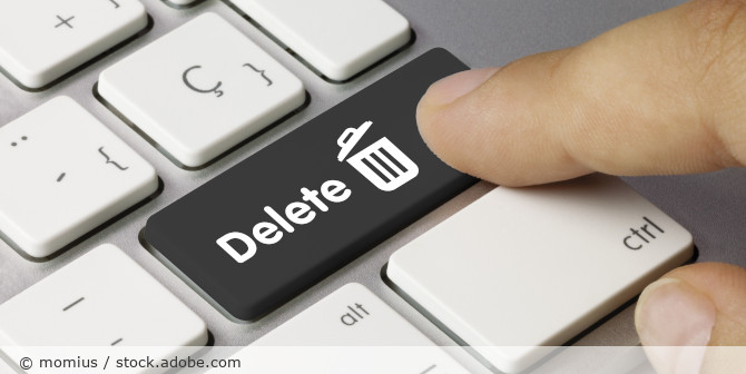 Delete Taste auf einer Tastatur.