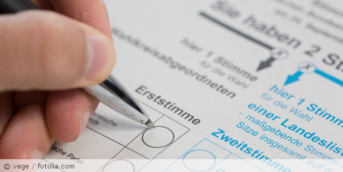 Ausschnitt von einem Wahlbogen.