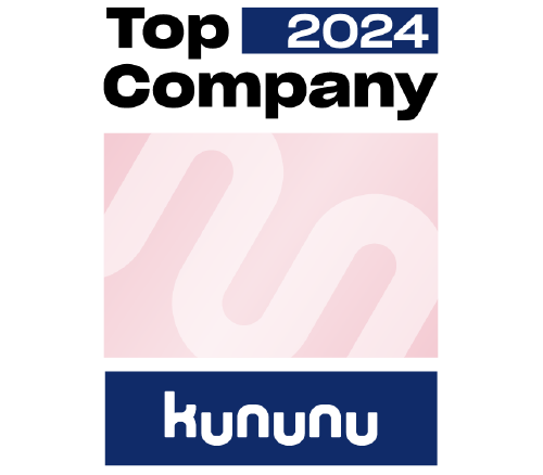 Top Company 2024 Siegel der Bewertungsplattform kununu. Das Siegel erhalten hat die DSN GROUP.