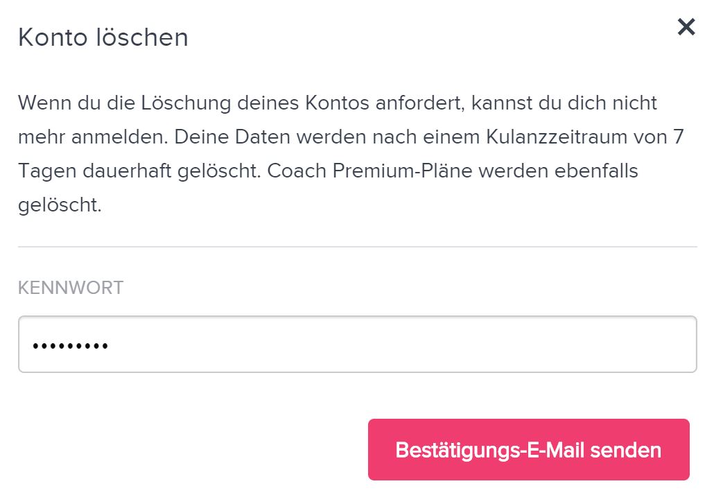 Screnn Bestätigung Löschen Fitbit