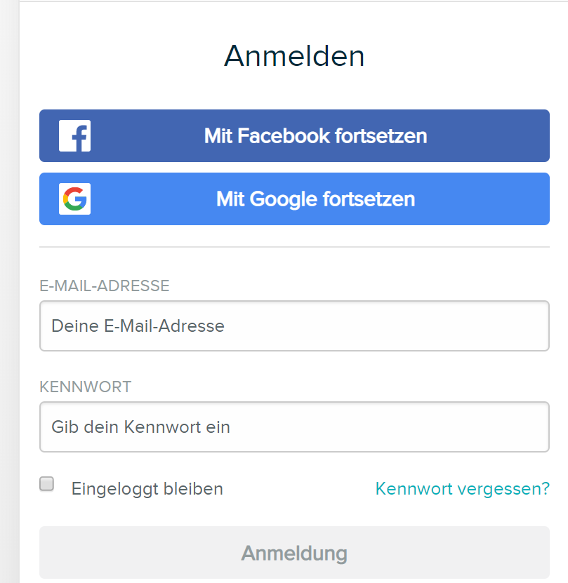 Screen Fitbitanmeldung