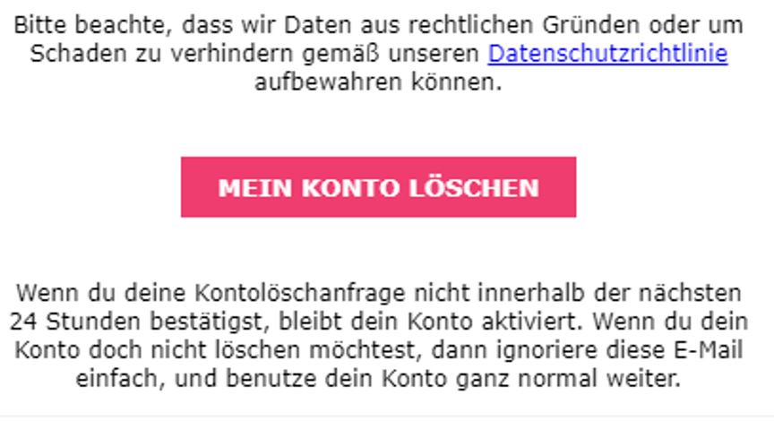 Mail löschen Screen Fitbit