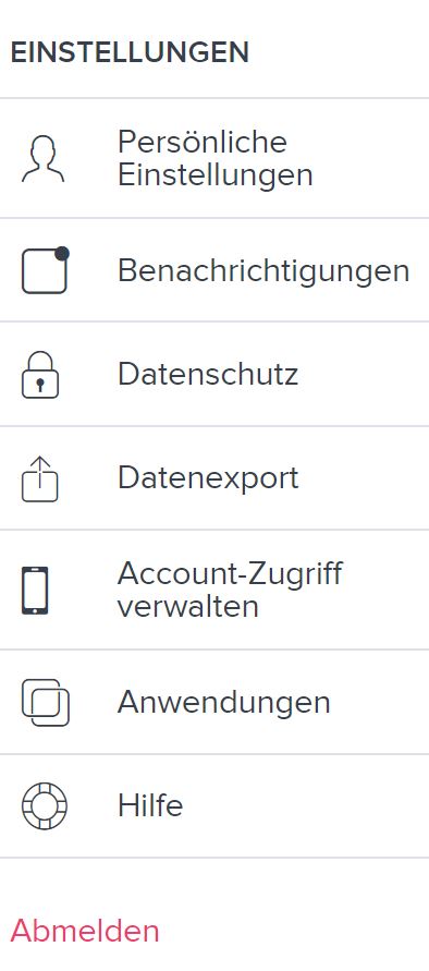 Screen persönliche Einstellungen Fitbit